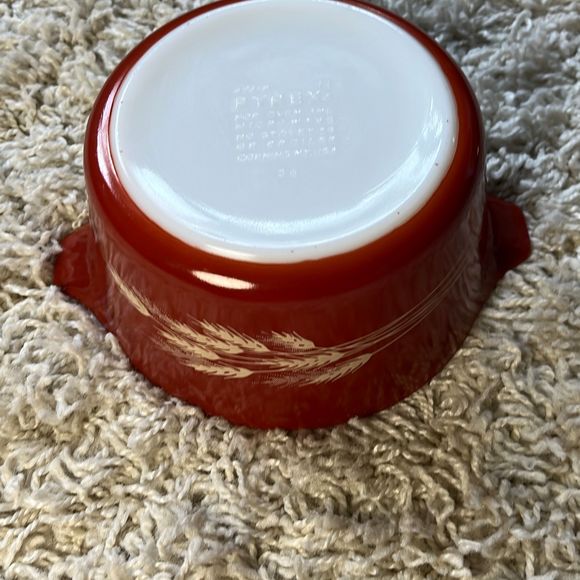 Vintage Pyrex 473-B Autumn Harvest Wheat 1 & 1.5 Quart Casserole Dish With Lid - Picture 9 of 12